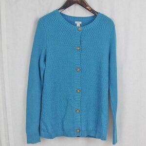 LL Bean Ladies' Cotton Knit Button UP Cardigan Sweater XL